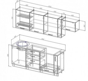 Кухонный гарнитур Антрацит 2550 (Стол. 38мм) в Заводоуковске - zavodoukovsk.ok-mebel.com | фото 3