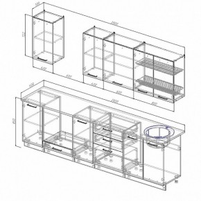 Кухонный гарнитур Антрацит 2800 (Стол. 26мм) в Заводоуковске - zavodoukovsk.ok-mebel.com | фото 2