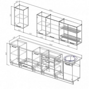 Кухонный гарнитур Антрацит 2800 (Стол. 38мм) в Заводоуковске - zavodoukovsk.ok-mebel.com | фото 3