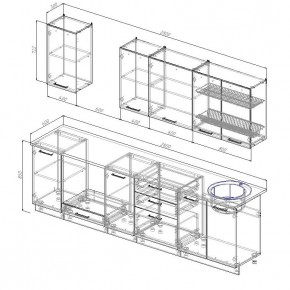 Кухонный гарнитур Бланка 2800 (Стол. 26мм) в Заводоуковске - zavodoukovsk.ok-mebel.com | фото 2