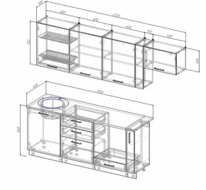 Кухонный гарнитур Лофт 2550 (Стол. 26мм) в Заводоуковске - zavodoukovsk.ok-mebel.com | фото 2