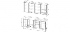 Кухонный гарнитур Меренга 2200 h950 (Стол. 26мм) в Заводоуковске - zavodoukovsk.ok-mebel.com | фото 2
