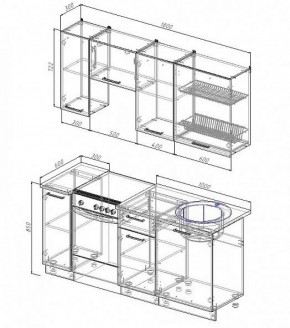 Кухонный гарнитур Шампань 1800 (Стол. 26мм) в Заводоуковске - zavodoukovsk.ok-mebel.com | фото 2