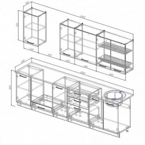 Кухонный гарнитур Шампань 2800 (Стол. 26мм) в Заводоуковске - zavodoukovsk.ok-mebel.com | фото 2