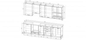 Кухонный гарнитур Умбра 3000 h950 (Стол. 38мм) в Заводоуковске - zavodoukovsk.ok-mebel.com | фото 2