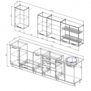 Кухонный гарнитур Вегас 2800 (Стол. 26мм) в Заводоуковске - zavodoukovsk.ok-mebel.com | фото 2