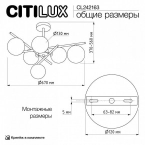 Люстра на штанге Citilux RONNY CL242163 в Заводоуковске - zavodoukovsk.ok-mebel.com | фото 12