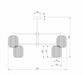 Люстра на штанге Eurosvet Voile 30191/6 черный в Заводоуковске - zavodoukovsk.ok-mebel.com | фото 3