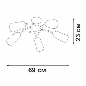 Люстра на штанге Vitaluce V2850 V2850-1/5PL в Заводоуковске - zavodoukovsk.ok-mebel.com | фото 5