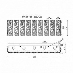 Накладной светильник iLamp Panorama W4688-58 MBK+CR в Заводоуковске - zavodoukovsk.ok-mebel.com | фото 2