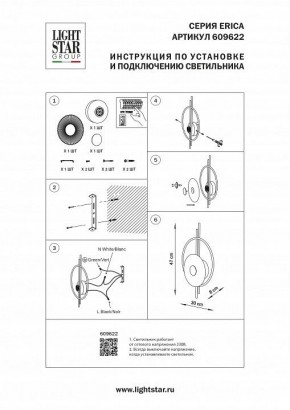 Накладной светильник Lightstar Erica 609622 в Заводоуковске - zavodoukovsk.ok-mebel.com | фото 4