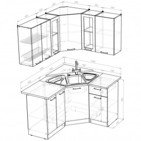 ОЛЬГА Кухонный гарнитур Оптима 2 (1500*1300 мм) в Заводоуковске - zavodoukovsk.ok-mebel.com | фото 2