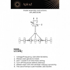 Подвесная люстра Aployt Bernadet APL.865.03.96 в Заводоуковске - zavodoukovsk.ok-mebel.com | фото 2