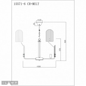 Подвесная люстра iLamp Dolce 15571-6 CR+MULT в Заводоуковске - zavodoukovsk.ok-mebel.com | фото 3