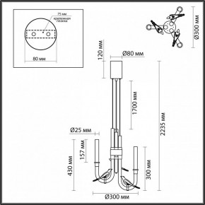 Подвесная люстра Odeon Light Lark 5431/6L в Заводоуковске - zavodoukovsk.ok-mebel.com | фото 5