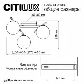 Потолочная люстра Citilux Dorsy CL223132 в Заводоуковске - zavodoukovsk.ok-mebel.com | фото 12