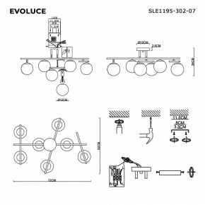 Потолочная люстра EVOLUCE SIERRA SLE1195-302-07 в Заводоуковске - zavodoukovsk.ok-mebel.com | фото 7