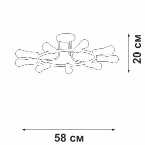 Потолочная люстра Vitaluce V3797 V3797-1/9PL в Заводоуковске - zavodoukovsk.ok-mebel.com | фото 2