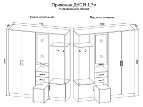 Прихожая Дуся 1.7 УНИ (Дуб Бунратти/Белый Бриллиант) в Заводоуковске - zavodoukovsk.ok-mebel.com | фото 2