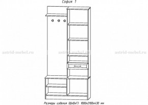 Прихожая София 1 в Заводоуковске - zavodoukovsk.ok-mebel.com | фото 2