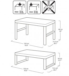 Раскладной стол Лион с регулируемой высотой столешницы (Lyon rattan table) графит (h400/650) в Заводоуковске - zavodoukovsk.ok-mebel.com | фото 3