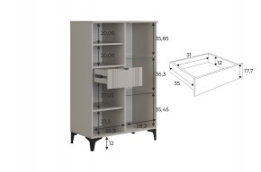РИЧ Комод 2 со стеклом в Заводоуковске - zavodoukovsk.ok-mebel.com | фото 3
