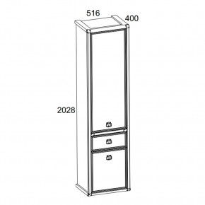 Шкаф 2D1S, MAGELLAN, цвет Сосна винтаж в Заводоуковске - zavodoukovsk.ok-mebel.com | фото 2