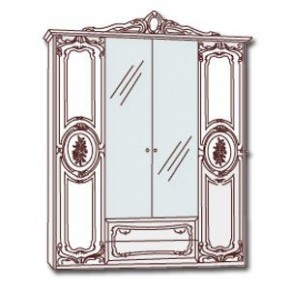 Шкаф 4-х дверный с зеркалами (01.144) Роза (могано) в Заводоуковске - zavodoukovsk.ok-mebel.com | фото 3
