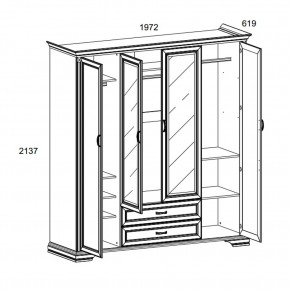 Шкаф 4D2S Z , MONAKO, цвет Сосна винтаж в Заводоуковске - zavodoukovsk.ok-mebel.com | фото