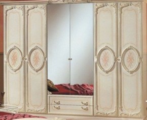 Шкаф 6-и дверный с зеркалами (01.146) Роза (беж) в Заводоуковске - zavodoukovsk.ok-mebel.com | фото 1