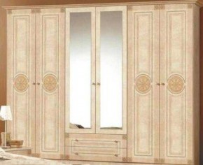 Шкаф 6-и дверный с зеркалами (02.146) Рома (беж) в Заводоуковске - zavodoukovsk.ok-mebel.com | фото 1