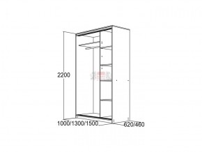 МИРАЖ 10.2 (620) Шкаф для платья и белья в Заводоуковске - zavodoukovsk.ok-mebel.com | фото 2