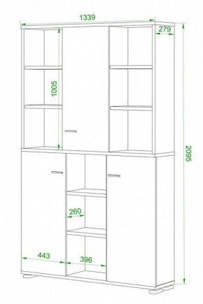 Шкаф книжный Домино нельсон ПУ-40-3 в Заводоуковске - zavodoukovsk.ok-mebel.com | фото 2