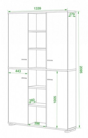 Шкаф книжный Домино ПУ-40-5 в Заводоуковске - zavodoukovsk.ok-mebel.com | фото 2
