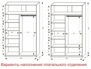 Шкаф-купе 1400 серии SOFT D6+D6+B2+PL3 (2 ящика+2штанги) профиль «Капучино» в Заводоуковске - zavodoukovsk.ok-mebel.com | фото 7