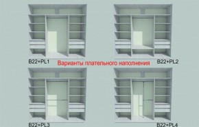 Шкаф-купе 2250 серии SILVER S4+S1+S4 B22+PL4 (по 2 ящика лев/прав+F обр.штанга) профиль «Серебро» в Заводоуковске - zavodoukovsk.ok-mebel.com | фото 6