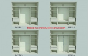 Шкаф-купе 2450 серии NEW CLASSIC K6Z+K1+K6+B22+PL2 (по 2 ящика лев/прав+1 штанга+1 полка) профиль «Капучино» в Заводоуковске - zavodoukovsk.ok-mebel.com | фото 6