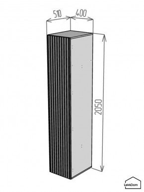 Шкаф Linnea MHR-1-2 2050х400х510 (Белый-М 11.1.2) в Заводоуковске - zavodoukovsk.ok-mebel.com | фото 2