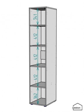Шкаф Linnea MHR-1-2 2050х400х510 (Белый-М 11.1.2) в Заводоуковске - zavodoukovsk.ok-mebel.com | фото 3