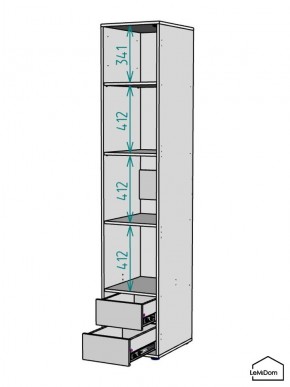 Шкаф Linnea MHR-1PO-4 2050х400х510 (Белый-М 11.1.2) в Заводоуковске - zavodoukovsk.ok-mebel.com | фото 3