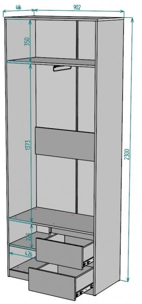 Шкаф Мальта H196 в Заводоуковске - zavodoukovsk.ok-mebel.com | фото 2