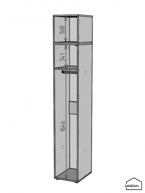 Шкаф с антресолью Linnea MHR-1A-1 2450х400х510 (ДВ-М 11.1.25) в Заводоуковске - zavodoukovsk.ok-mebel.com | фото 3