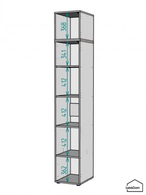 Шкаф с антресолью Linnea MHR-1A-2 2450х400х510 (Белый-М 11.1.1) в Заводоуковске - zavodoukovsk.ok-mebel.com | фото 3