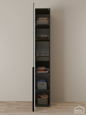 Шкаф с антресолью Linnea MHR-1A-2 2450х400х510 (Графит-М 11.1.25) в Заводоуковске - zavodoukovsk.ok-mebel.com | фото 4