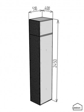 Шкаф с антресолью Linnea MHR-1A-3 2450х400х510 (Белый-М 11.1.1) в Заводоуковске - zavodoukovsk.ok-mebel.com | фото 2