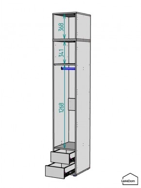 Шкаф с антресолью Linnea MHR-1A-3 2450х400х510 (Белый-М 11.1.1) в Заводоуковске - zavodoukovsk.ok-mebel.com | фото 3