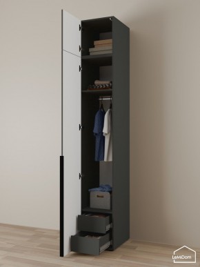 Шкаф с антресолью Linnea MHR-1A-3 2450х400х510 (Графит-М 11.1.25) в Заводоуковске - zavodoukovsk.ok-mebel.com | фото 5