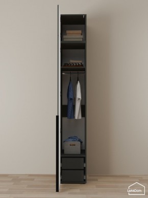 Шкаф с антресолью Linnea MHR-1A-3 2450х400х510 (Графит-М 11.1.25) в Заводоуковске - zavodoukovsk.ok-mebel.com | фото 6