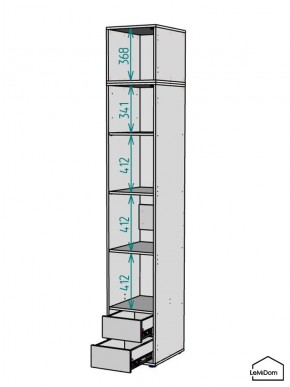 Шкаф с антресолью Linnea MHR-1A-4 2450х400х510 (Белый-М 11.1.1) в Заводоуковске - zavodoukovsk.ok-mebel.com | фото 3