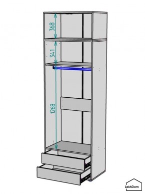Шкаф с антресолью Linnea MHR-2POA-3 2450х800х510 (Белый-М 11.1.1) в Заводоуковске - zavodoukovsk.ok-mebel.com | фото 3